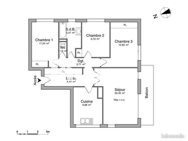 Appartement a louer maurepas - 4 pièce(s) - 82 m2 - Surfyn