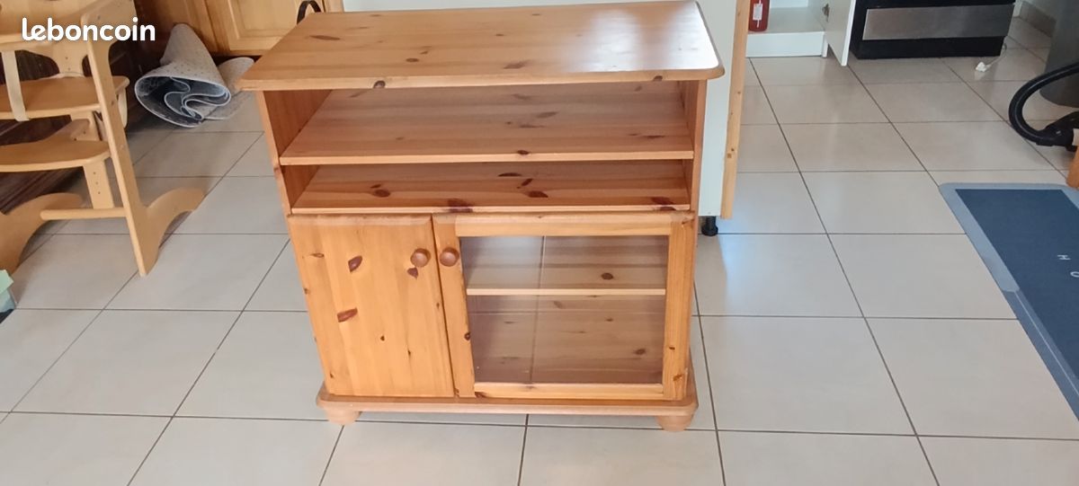Meuble hifi TV rangement bois (image 1)