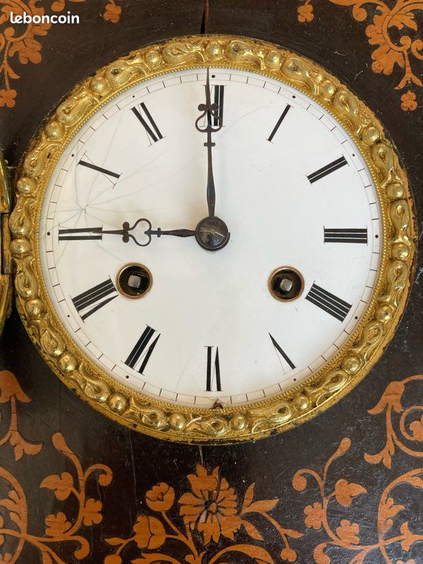 Pendule borne à fil en palissandre marqueté époque Restauration - Louis-Philippe 1830 (image 4)