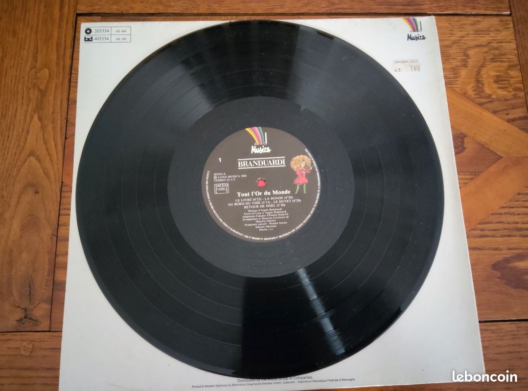 Vinyl Angelo Branduardi " tout l'or du monde" 1983 (image 4)