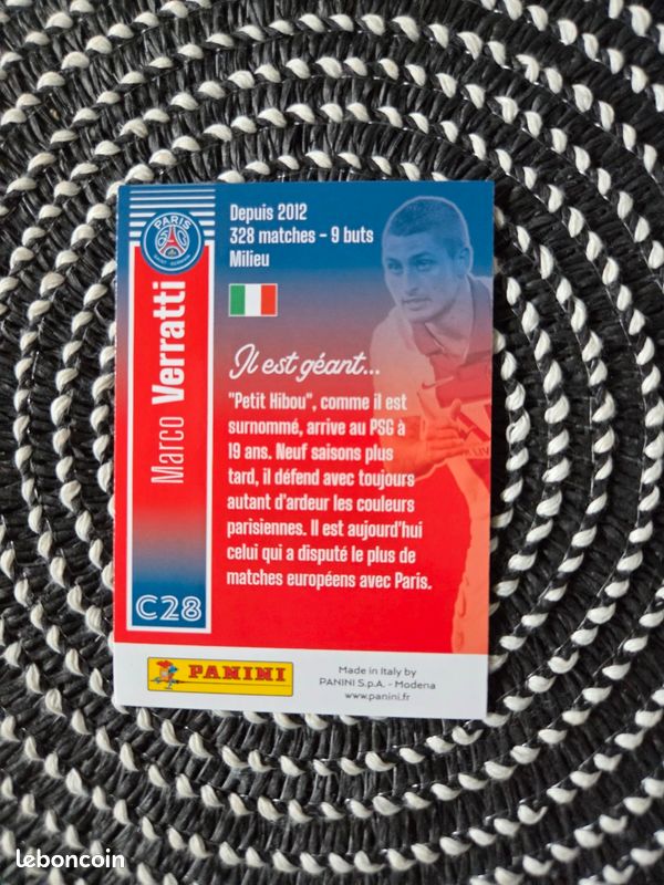 Marco verratti - carte panini psg c28 (image 2)