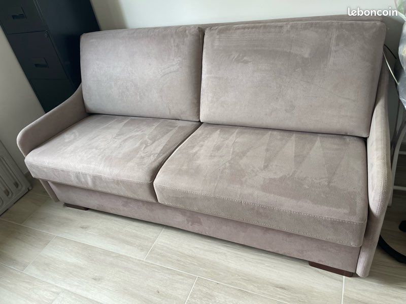 Canapé convertible DIVA – Couchage 140x200 – Matelas IKEA neuf (image 1)