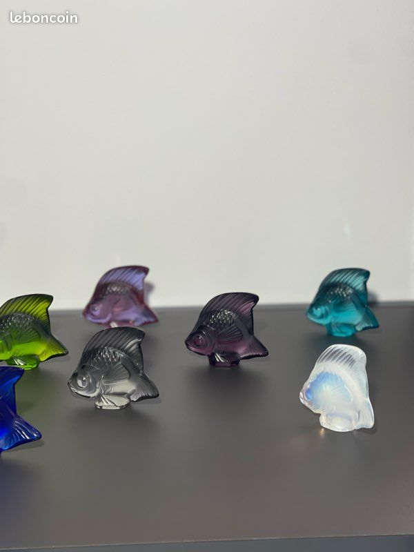 Lot de 12 poissons en cristal Lalique – Collection multicolore – Signés (image 6)