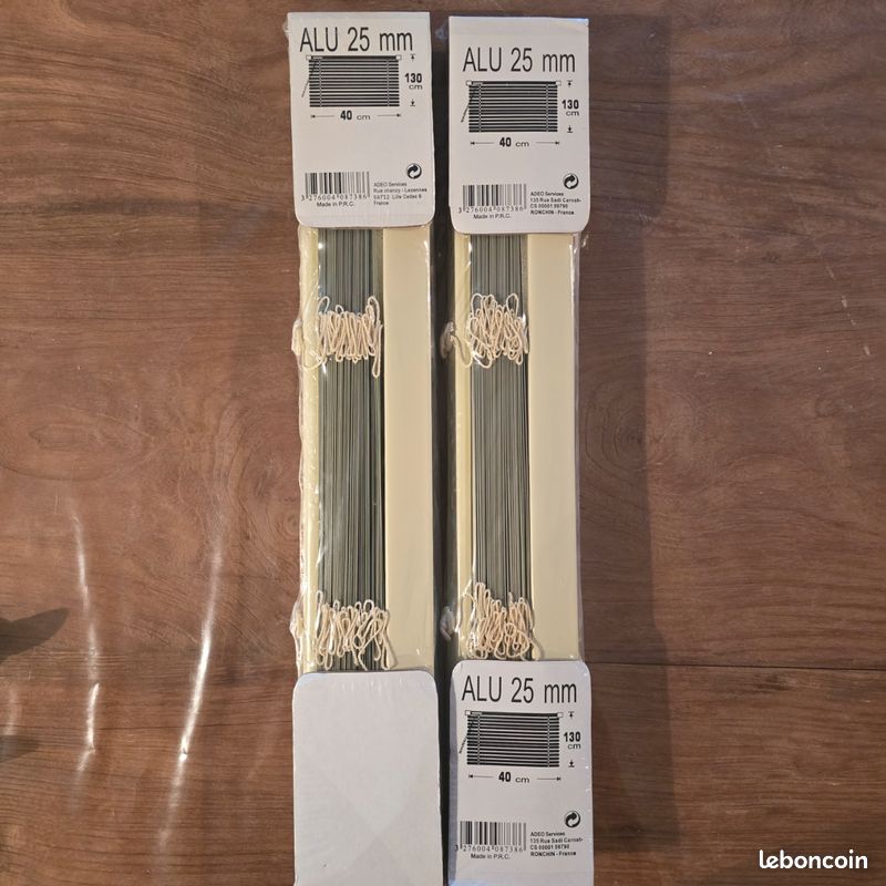 Lot de 2 stores en aluminium 25mm 130/40cm (image 1)