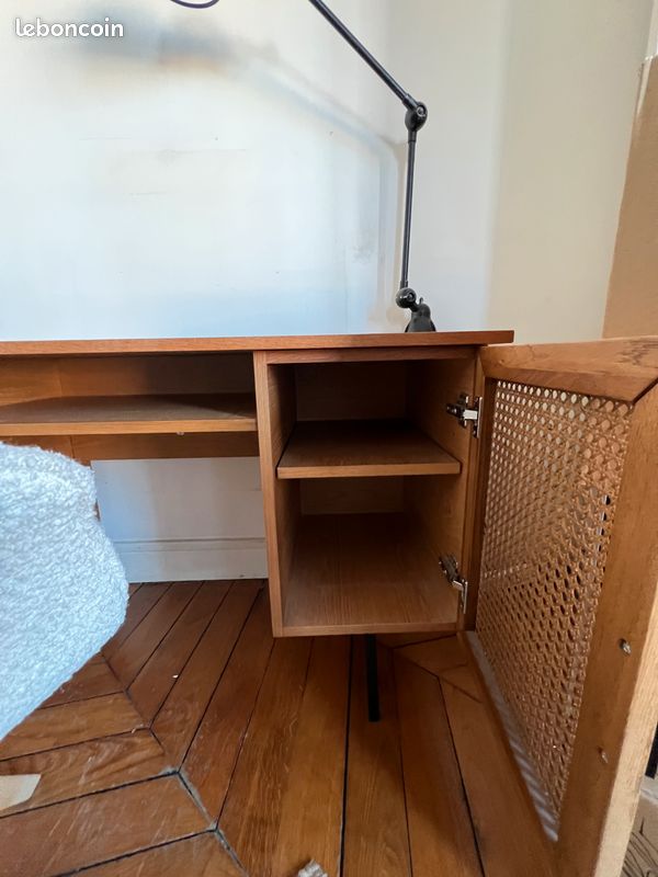 Bureau chêne portes en canage (image 2)