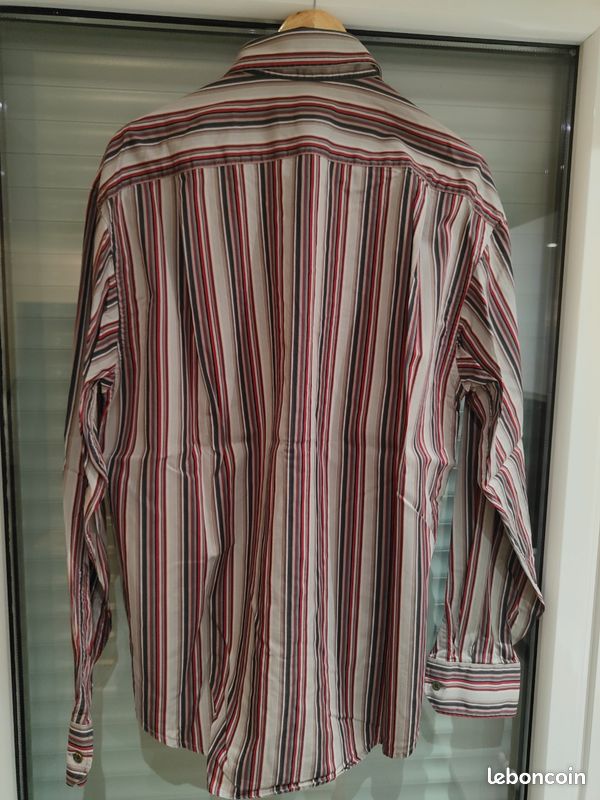 Chemise Serge Blanco Taille XL – Marron – Occasion Très Bon état – Col Boutonné