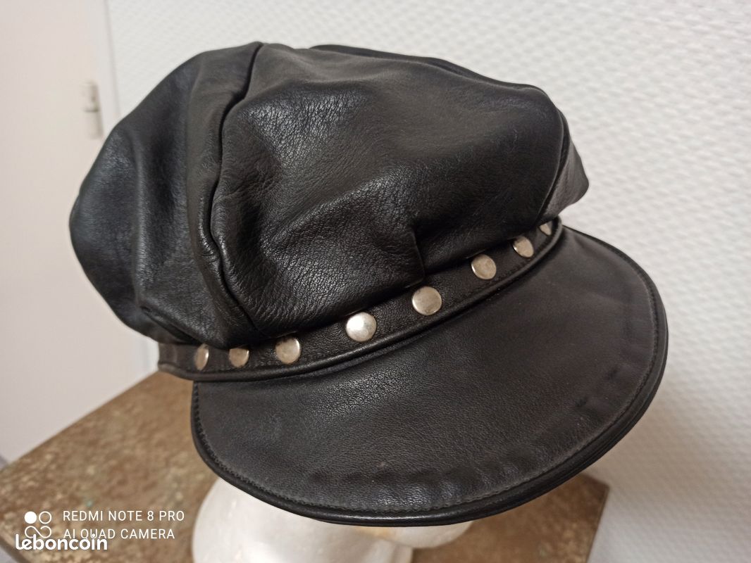 Chapeau casquette cuir vintage marque Stocko (image 6)
