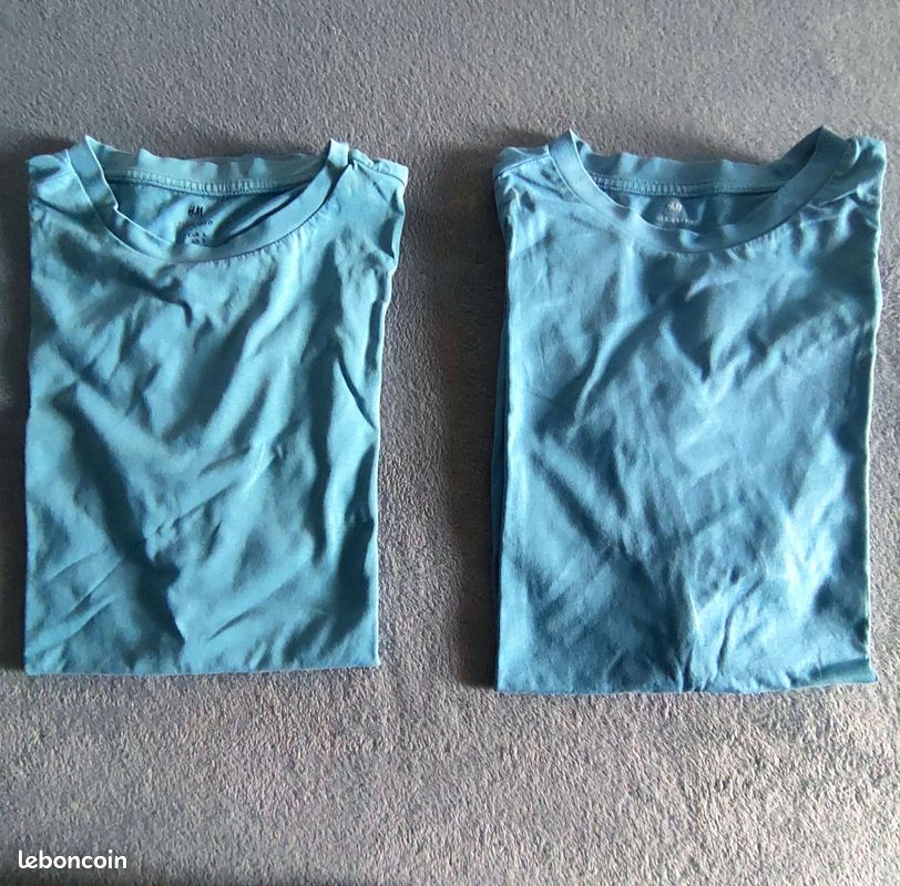 T-shirt H&M Homme Bleu Clair - Taille S, Coupe Regular Fit, Neuf Avec étiquettes