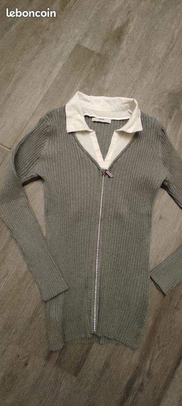 Pull femme ou faux gilet Armand Thiery ,taille col gris