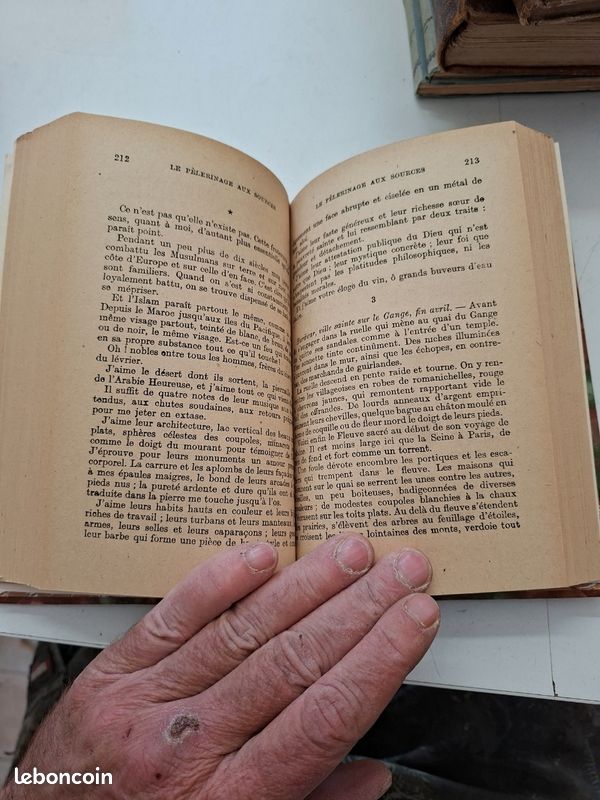 2549: Lanza del Vasto Le pelerinage aux sources edition Denoel reliure demi cuir (image 5)
