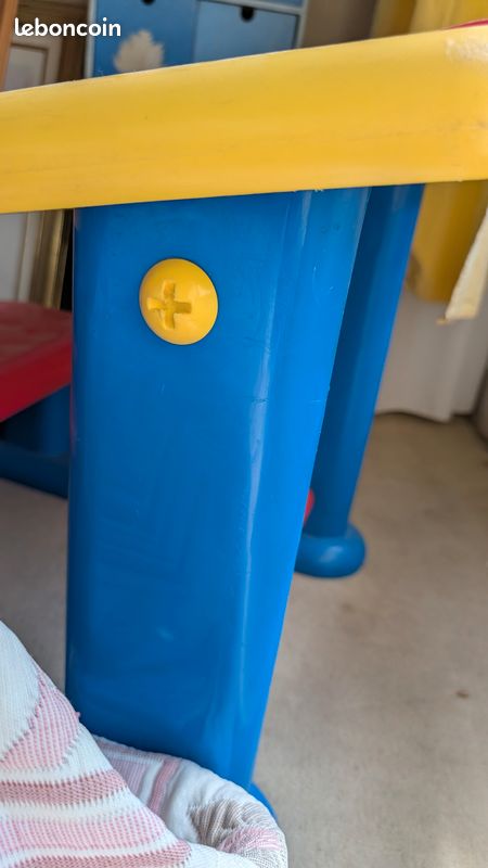 Bureau d'écolier vintage Berchet - Jaune/Rouge/Bleu (image 5)