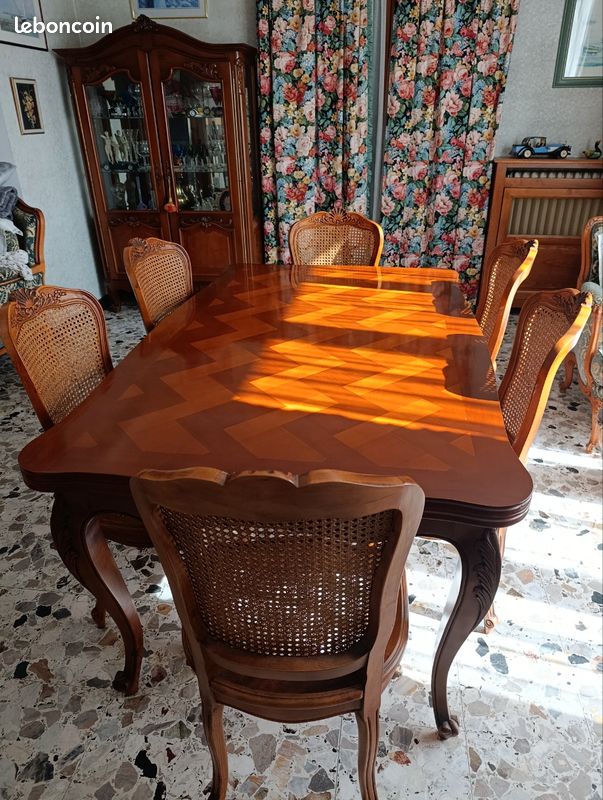 Salle a manger louis xv merisier d'occasion - Ameublement