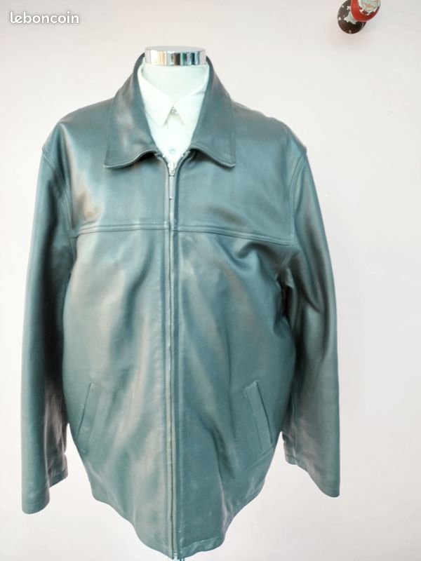 Veste En Cuir Chevignon Vintage - Bomber Aviateur En Daim Vert, Taille L, Style Rétro