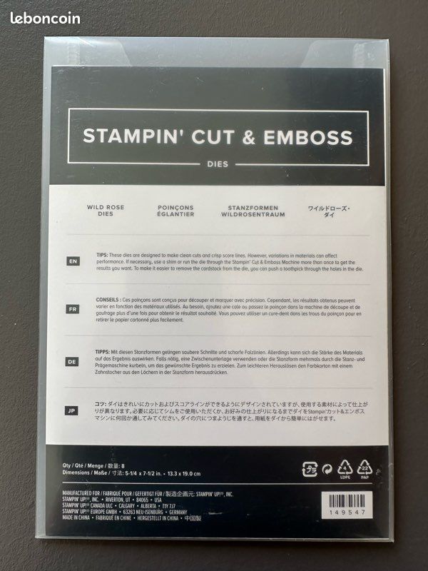 Poinçons Églantier stampin up #149547 – Neuf (image 2)