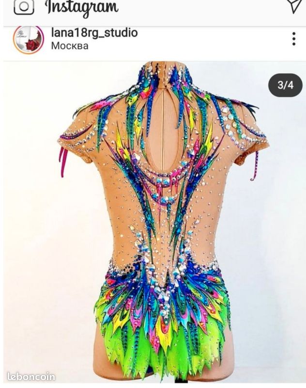 Justaucorps De Gymnastique Rythmique Zagitova - Patchwork Dégradé Avec Strass - Pour Compétition Femmes Et Filles