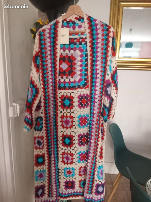 Gilet bohème en crochet t 38 neuf avec étiquette (image 1)