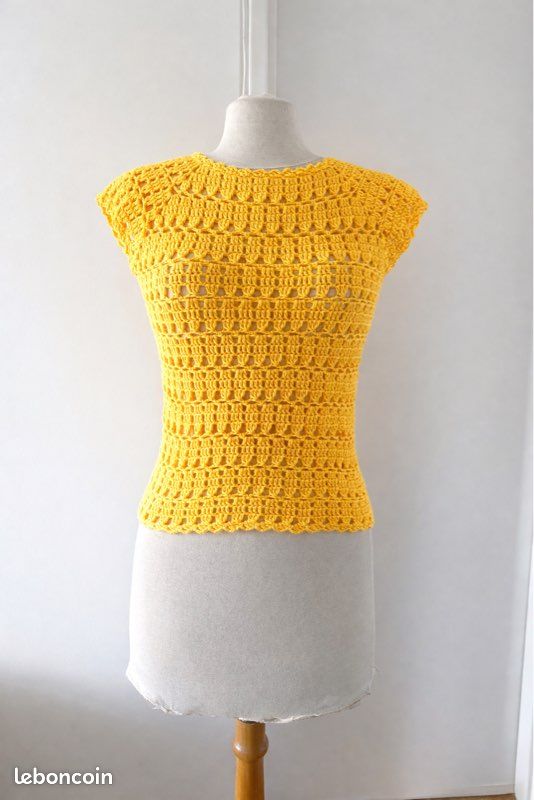 Haut En Coton Dentelle Jaune Doré Lucky Brand - Taille L, Sans Manches, Neuf Avec étiquettes