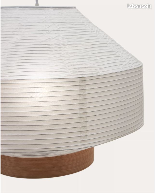 Suspension plafonnier en papier et placage bois KAVE HOME (image 6)