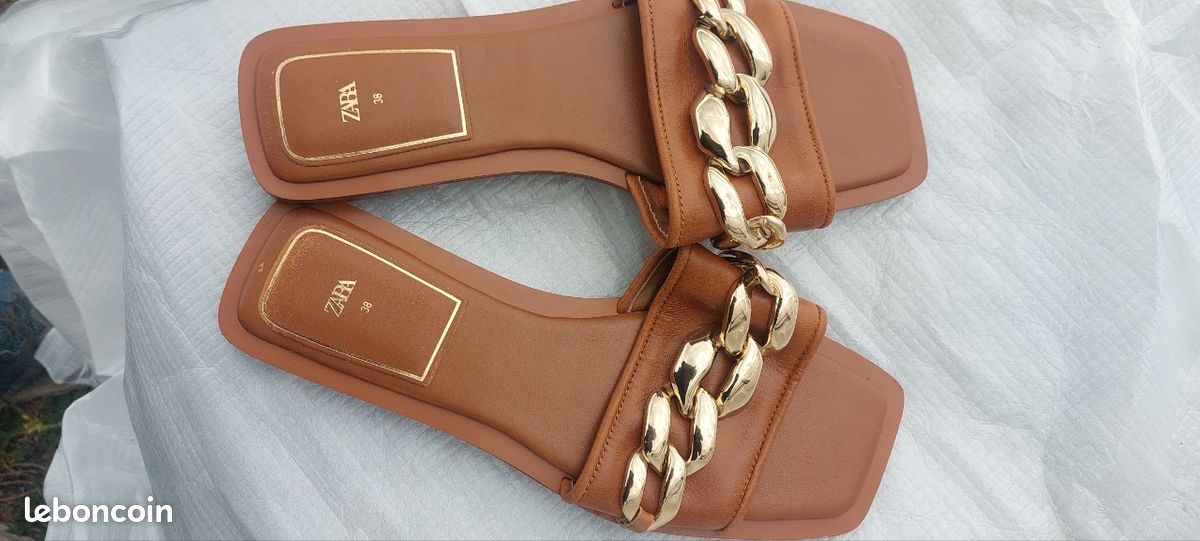 Sandales Zara Confort Femme – Brun – Taille EU 36 – Style Décontracté Et élégant