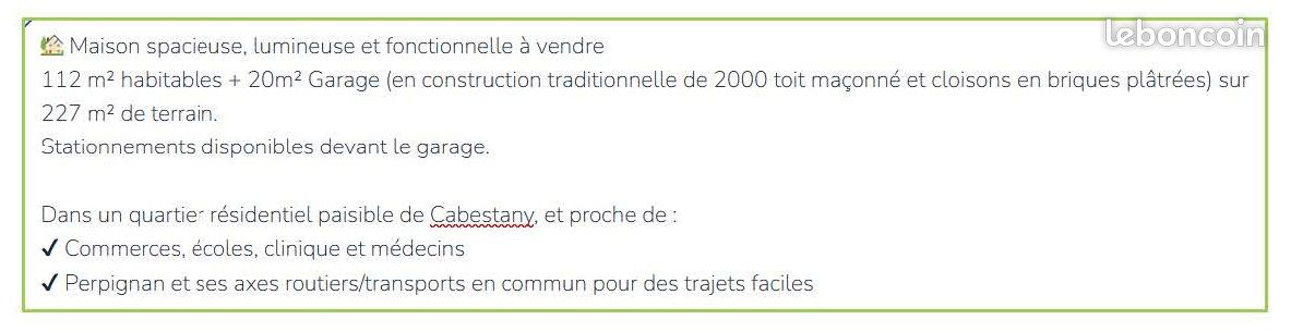 Maison 4 pièces 112 m² · à Cabestany · 112 m² · 309 000 €