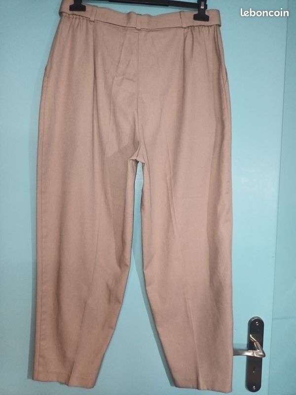 Pantalon toile beige T46 (mam33133) (image 8)