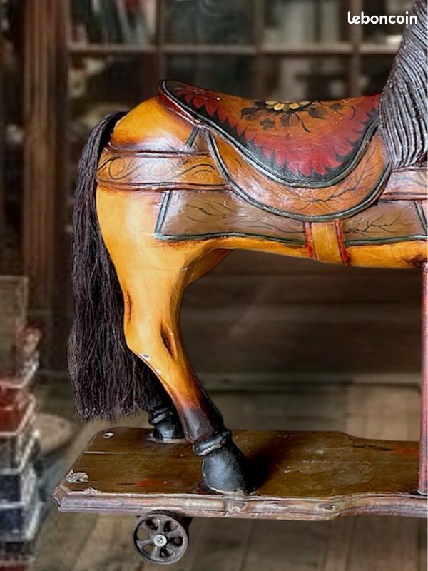 Ancien Cadre D'arbre De Selle Cheval - Bois Sculpté Fait Main - XIXe Siècle