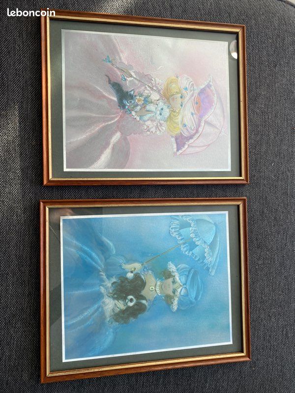 DUO RARE : Tableaux Vintage DUFEX (1989) – Effet Holographique Irisé (image 1)