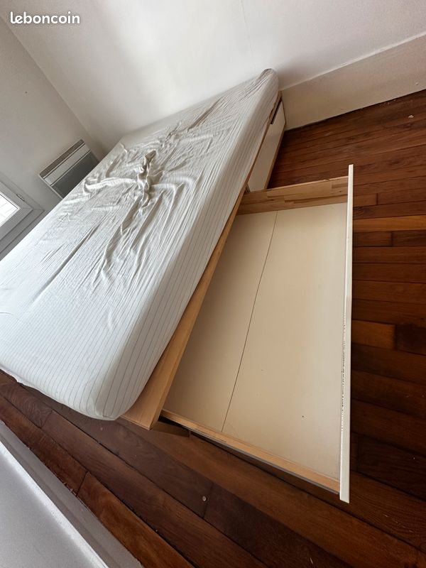 Lit et matelas avec tiroirs de rangement (image 2)