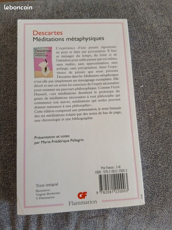 Livres de poche : les fleurs du mal de Baudelaire, la princesse de Clèves de Lafayette, Paroles de Jacques Prévert, Méditations métaphysiques de Descartes (image 8)