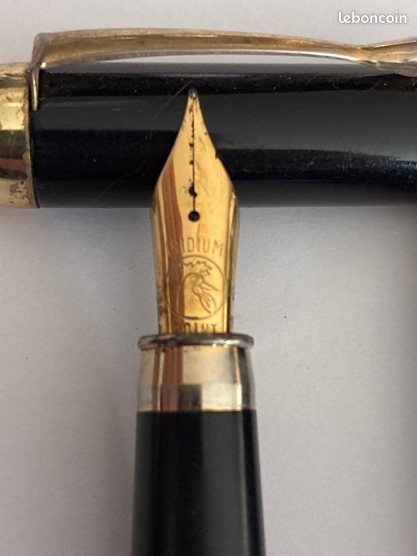 Stylo Plume Pierre Balmain Paris - Pointe Iridium Dorée, Recharge Cartouches, Occasion Noir/chrome