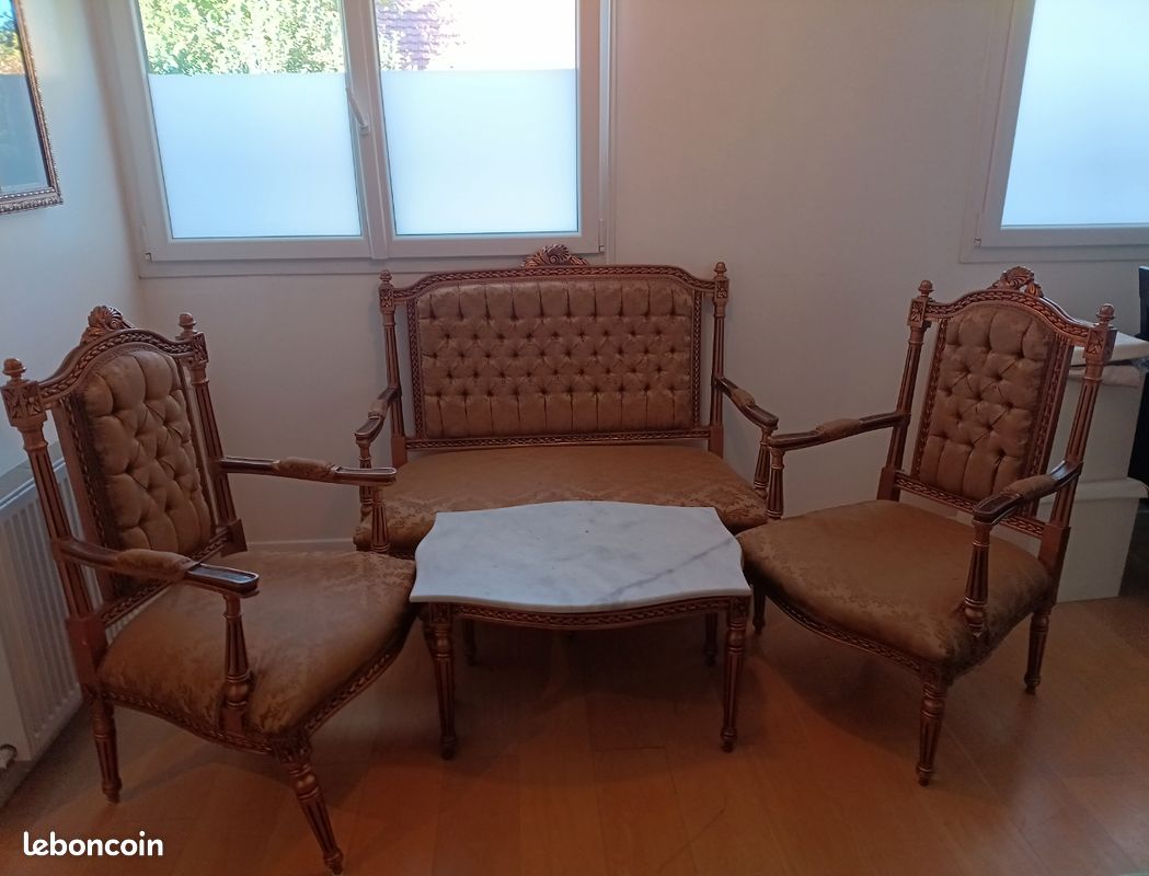 Salon baroque Louis XV et table en marbre (image 1)
