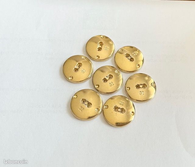 7 BOUTONS DORÉS DE DIAMÈTRE 2cm (image 5)