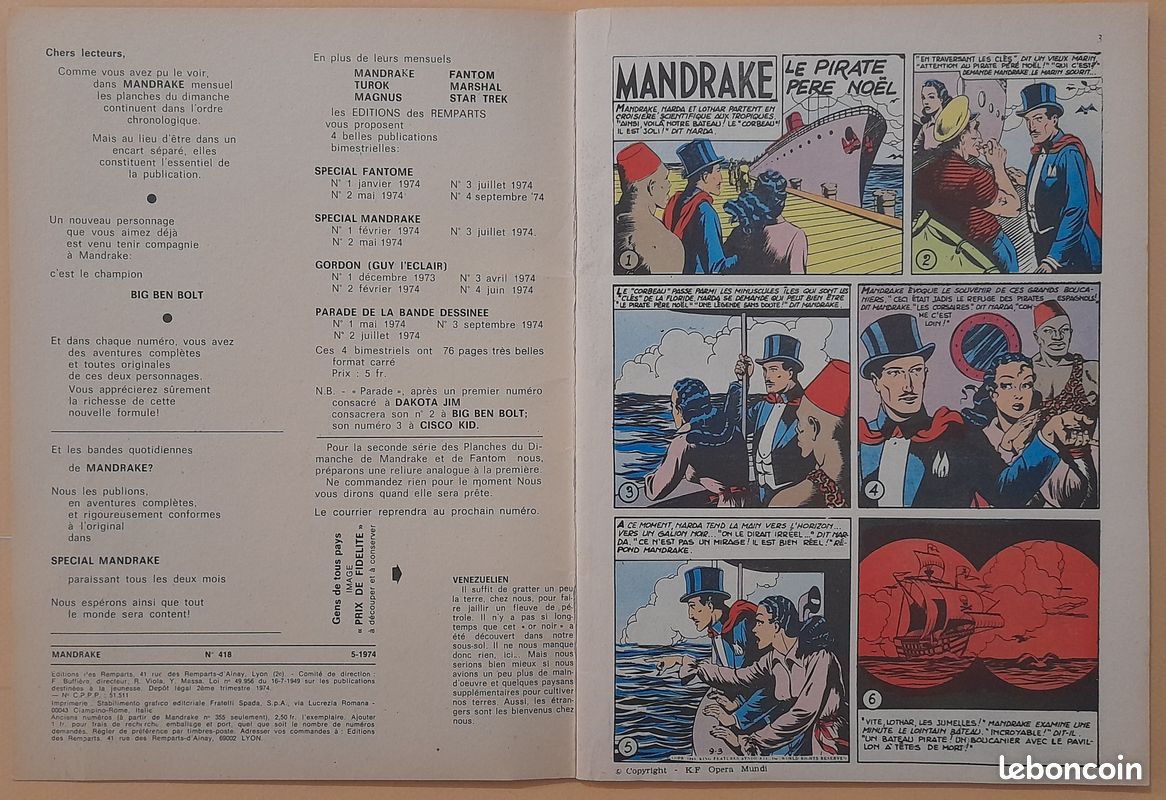 Mandrake N° 418.- 1974 (image 3)