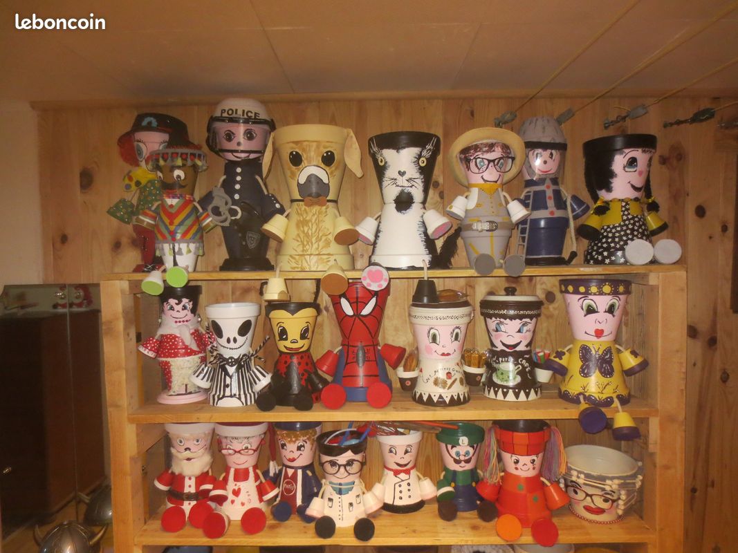 40 pots de fleurs décorés (image 1)