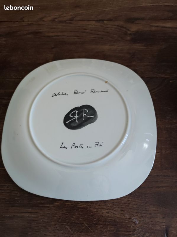 Assiette décorative Carré René Renaud La Rochelle (image 2)