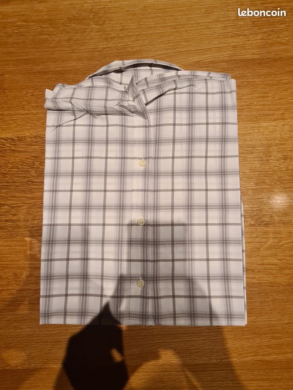 Chemise Vince Grise à Rayures - Coton Vieilli Froissé - Taille M - Manches Longues - Neuve Avec étiquette
