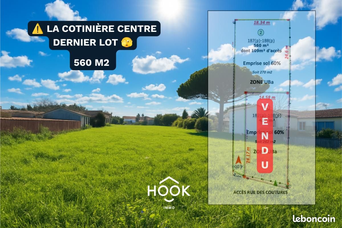 Terrain 560 m² Saint Pierre D Oleron · à Saint-Pierre-d'Oléron · 152 600 €