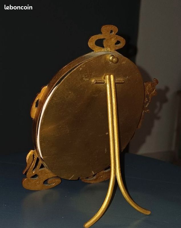 Art nouveau ancien cadre photo ciselé de feuillages en bronze massif début XXe Antiquité (image 12)