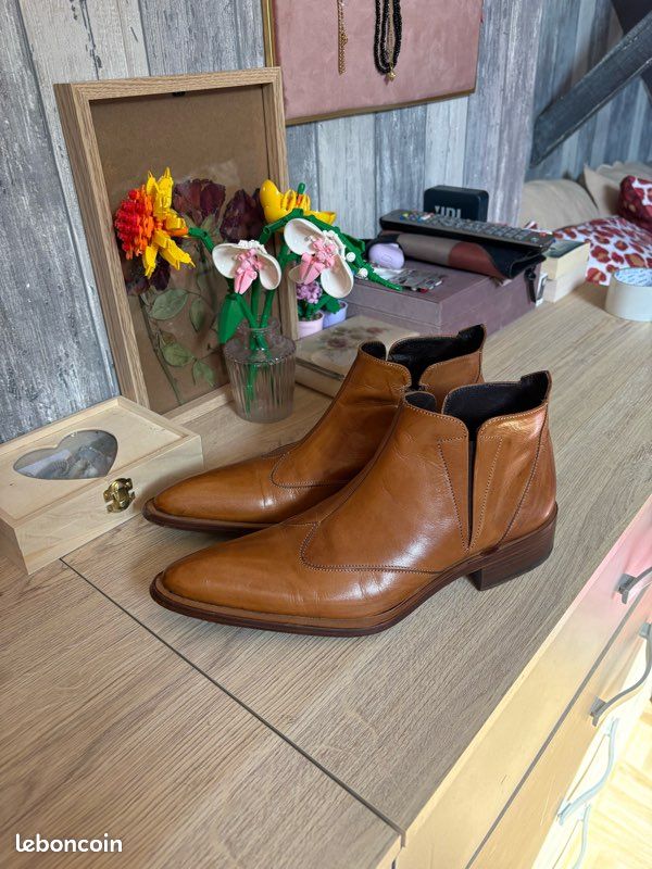 Bottine cuir marron homme 39 made in intaly fabi (image 6)