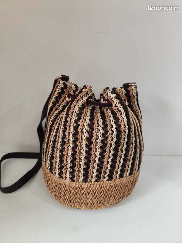 Sac à main bandoulière bourse en paille (image 5)