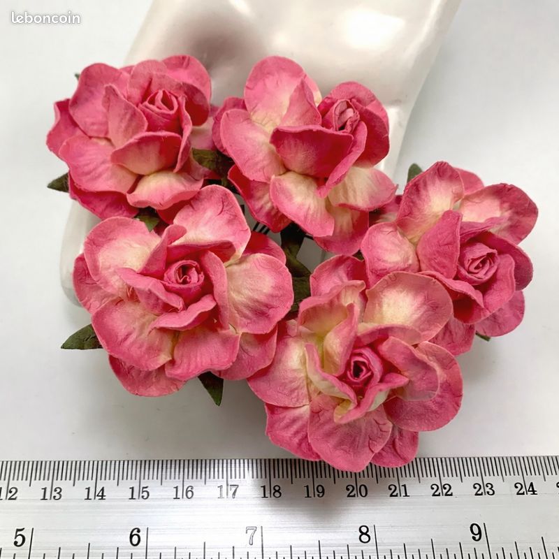 Lot De 50 Boutons Roses 4-6 Mm - Tige, Pour Scrapbooking, Couture, Déco