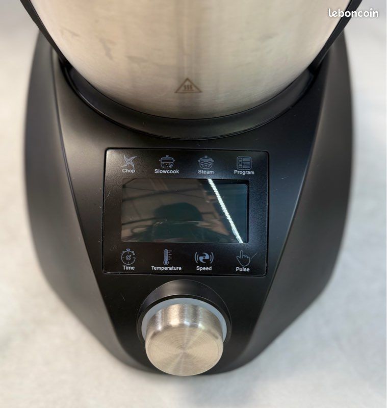 CHEFBOT COMPACT - Robot De Cocina Multifunción, Compacto, Cocina Al Vapor 23 Funciones 10 Velocidades Con Turbo Bol De Acero Inoxidable 23 L Libre Bpa Con Recetario Blanco