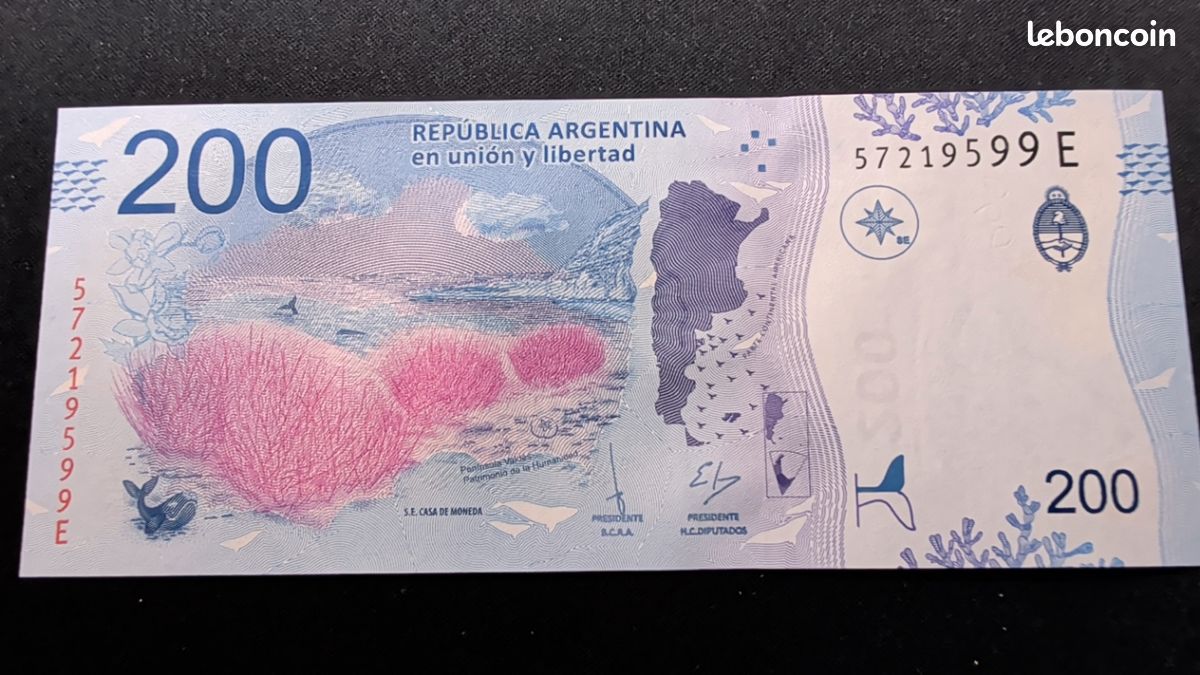 Billet Argentine 200 pesos 2016 neuf - Collection