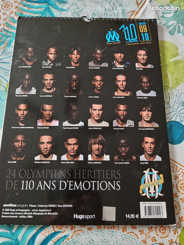 Calendrier Officiel Olympique De Marseille OM 2009 - Édition Club Français