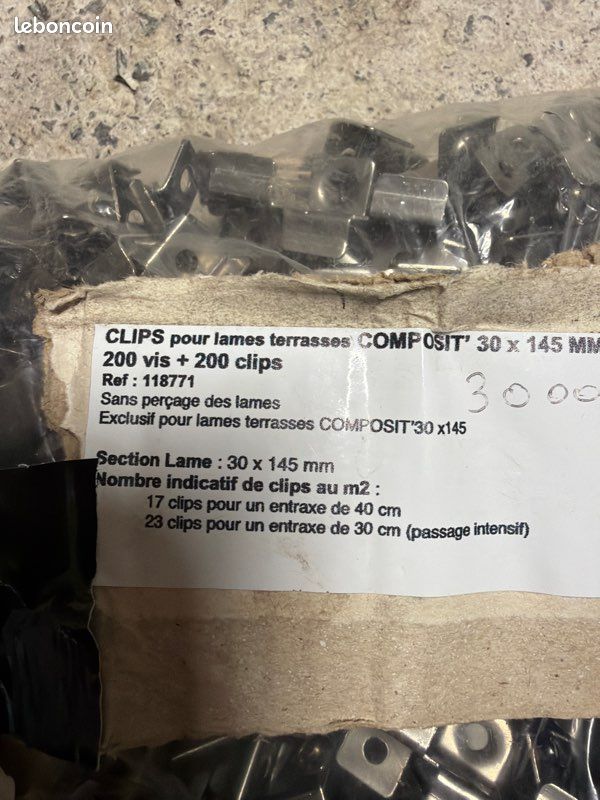 Clips pour lames terrasses COMPOSIT 30x145 mm (image 2)