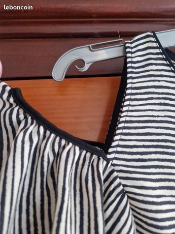 Haut Zara épaules Dénudées Rayé Multicolore - Taille S - Occasion Très Bon état