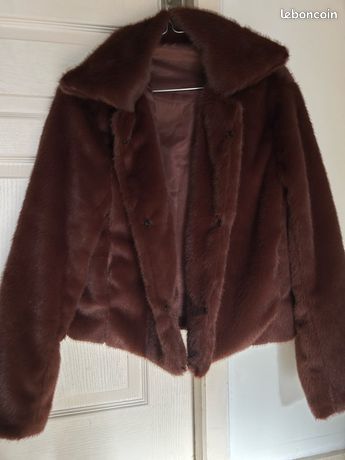 Manteau Fausse Fourrure Taille 10 - Occasion Très Bon État