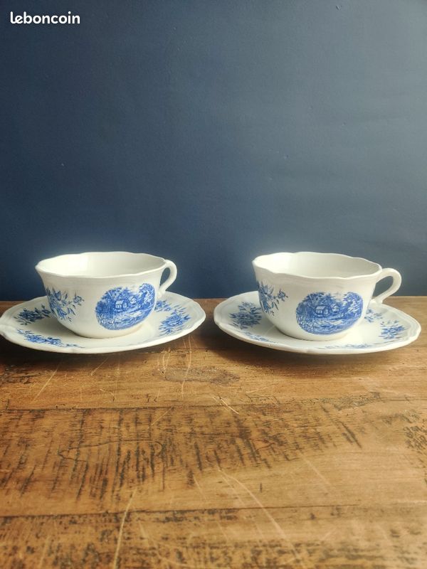 Tasses à thé en porcelaine - Romantic Sarrguemunes (image 1)