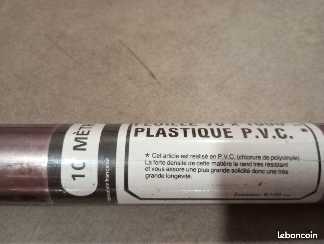 3 rouleaux NEUF (30metres) plastique PVC feuille 70x1000cm forte densité de matière très résistant épaisseur 8/100 nappe jardin veranda cuisine couverture livre cahier CD vinyle carte pokemon (image 3)