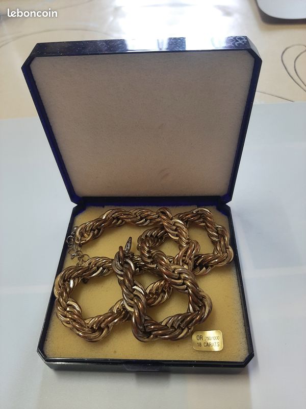 Collier tressé plaqué or (image 6)
